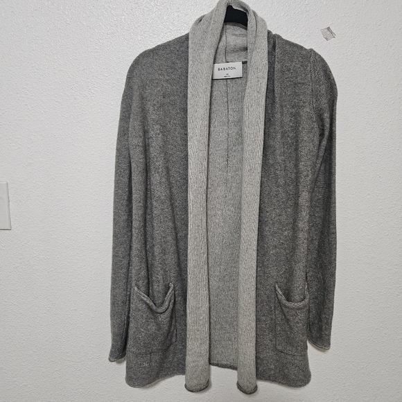 Aritzia Babaton Gray Open Front Cardigan Cashmere and wool blend size xs - Picture 1 of 14